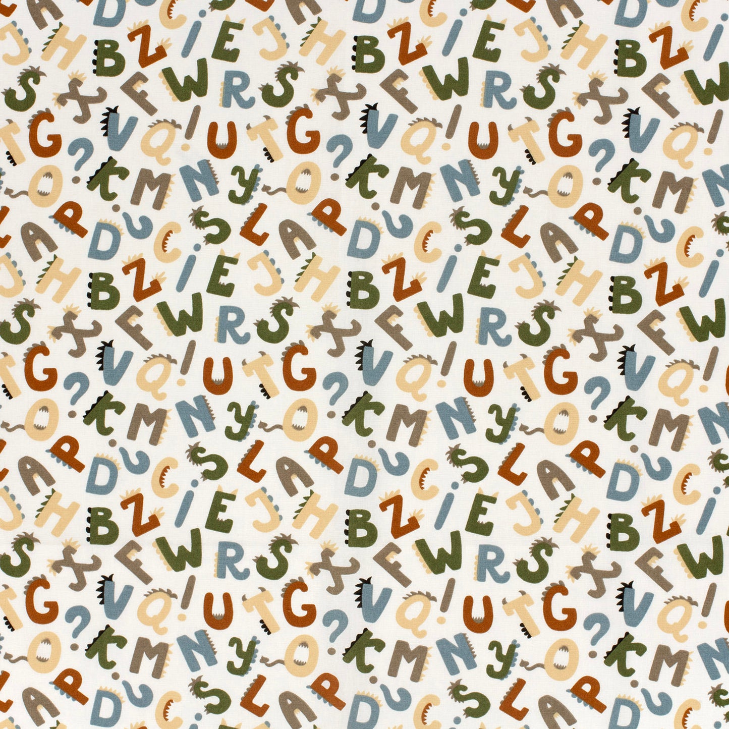 Popeline de coton Lettrosaure