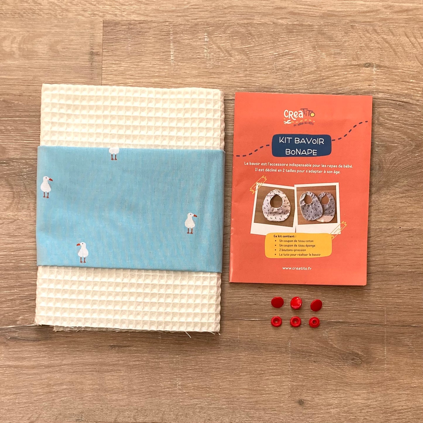 KIT bavoir Bonape Mouettes/blanc