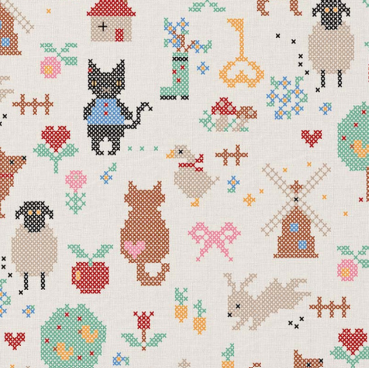 Toile de coton Broderie