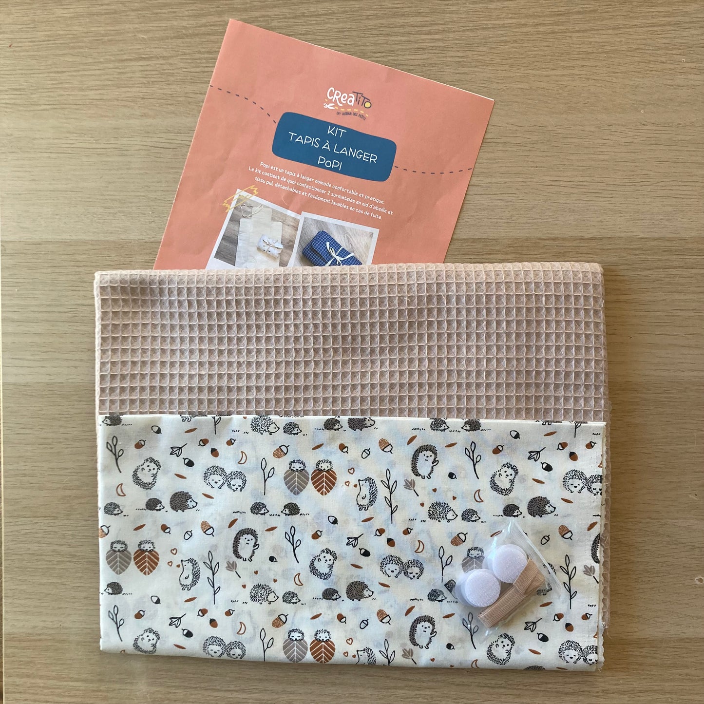 KIT Tapis à langer nomade Popi Hérissons