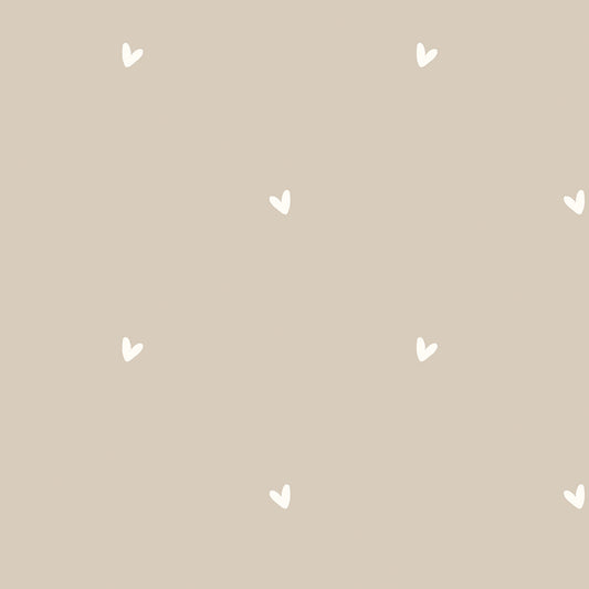 Popeline de coton Amour beige