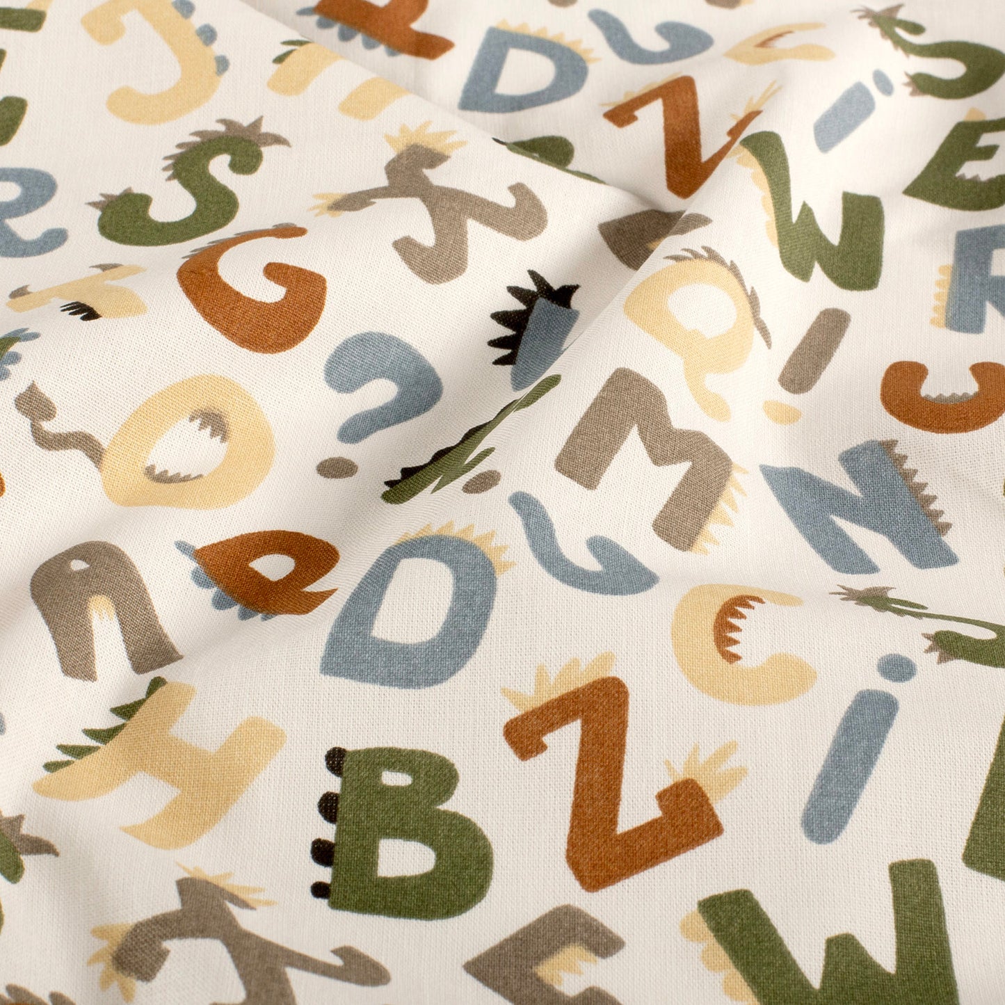 Popeline de coton Lettrosaure