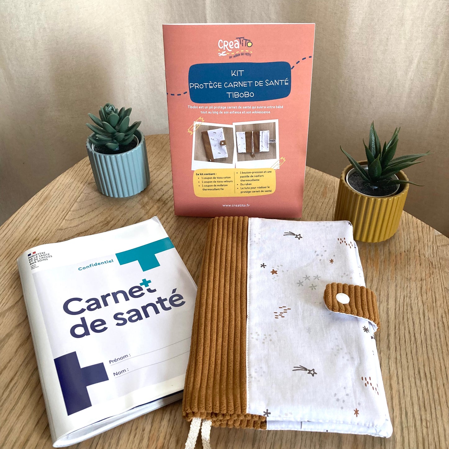 KIT Protège carnet de santé Tibobo Etoiles Filantes
