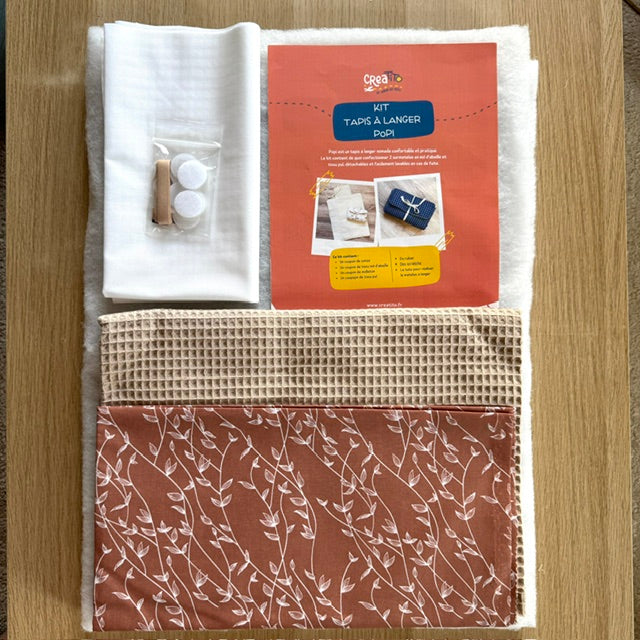 KIT Tapis à langer nomade Popi Brindille Terracotta
