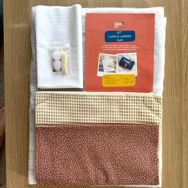 KIT Tapis à langer nomade Popi Pois Terracotta